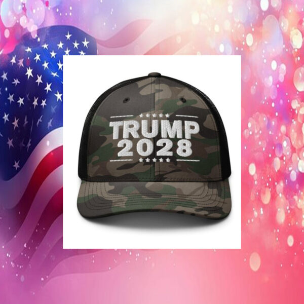 Trump 2028 Camouflage trucker hat