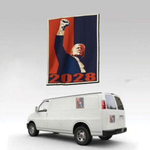 Trump 2028 FIGHT Sticker, Car Magnet