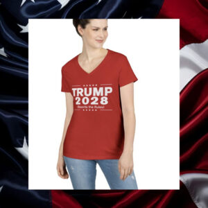 Trump 2028 (Rewrite the rules) Ladies’ V-Neck