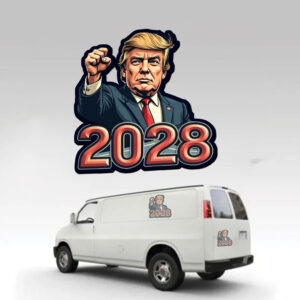 Trump For President 2028 Patriotic Sticker, Car Magnet