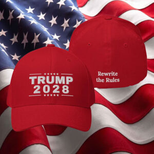 White Trump 2028 USA Flag Hat